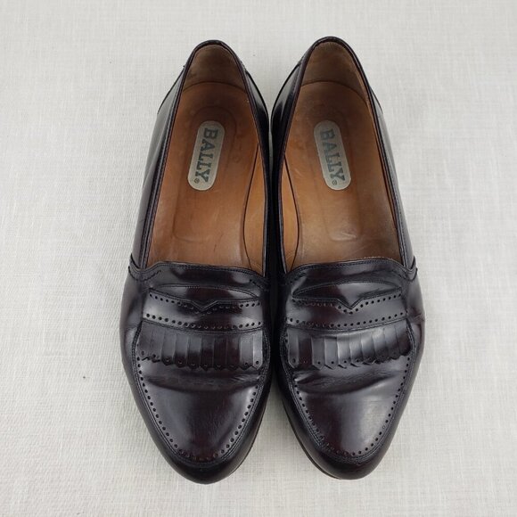 Bally Kiltie Loafers Brown Leather Classic Slip On Shoes Mens Size 9.5 EEE main image 12